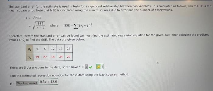 question. Consider the data. XJ 4 5 12 17 22 YI 19