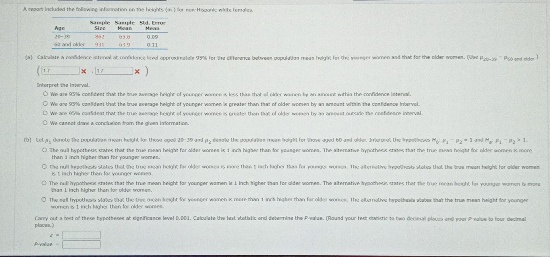 heights exceeds 1. O Reject Ho. The data does not suggest that