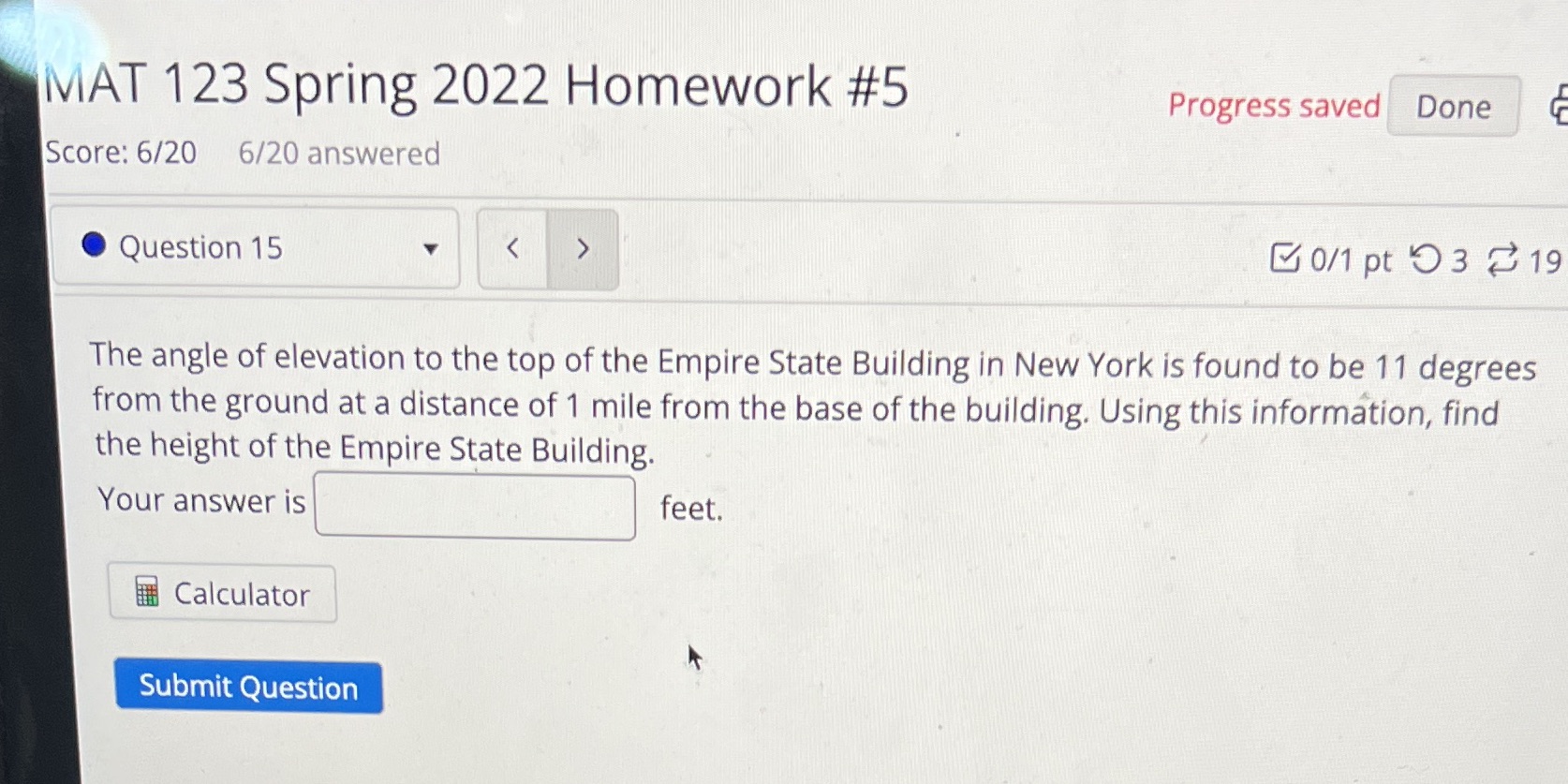 iViAT 123 Spring 2022 Homework #5 Score: 6/20 6/20 answered Question 15