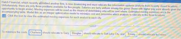 are only three positions available for five people. Salaries are fairly uniform