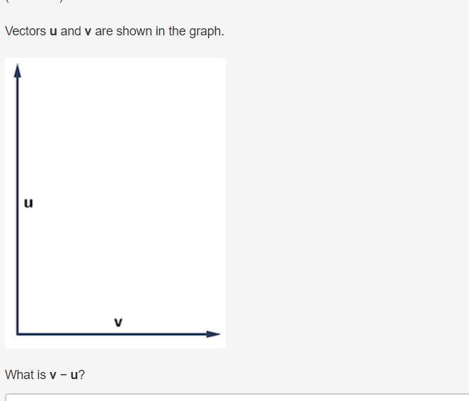 Vectors u and v are shown in the graph. What is v