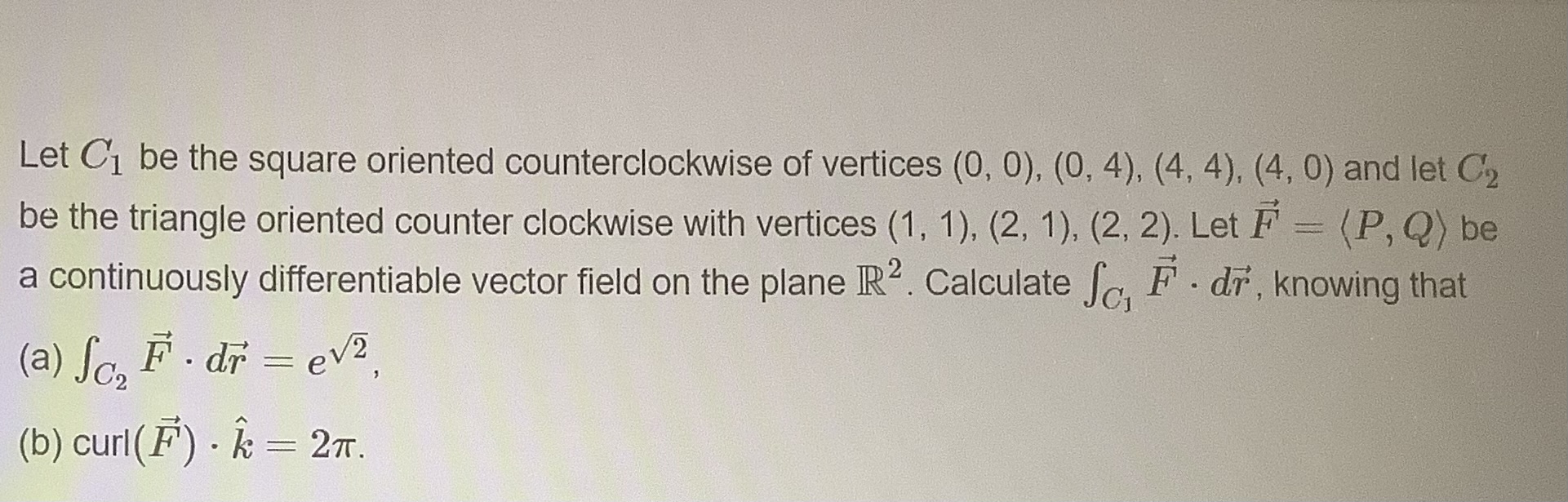 (0, 4), (4, 4), (4, 0) and let C2 be the triangle