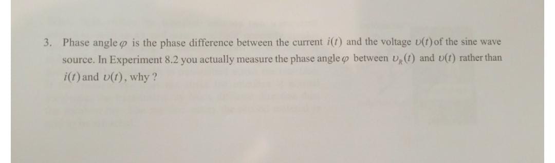  3. Phase angle o is the phase difference between the current