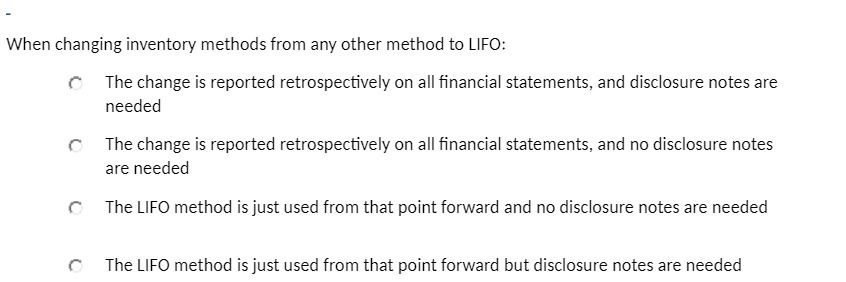 change is reported retrospectively on all financial statements, and disclosure notes are