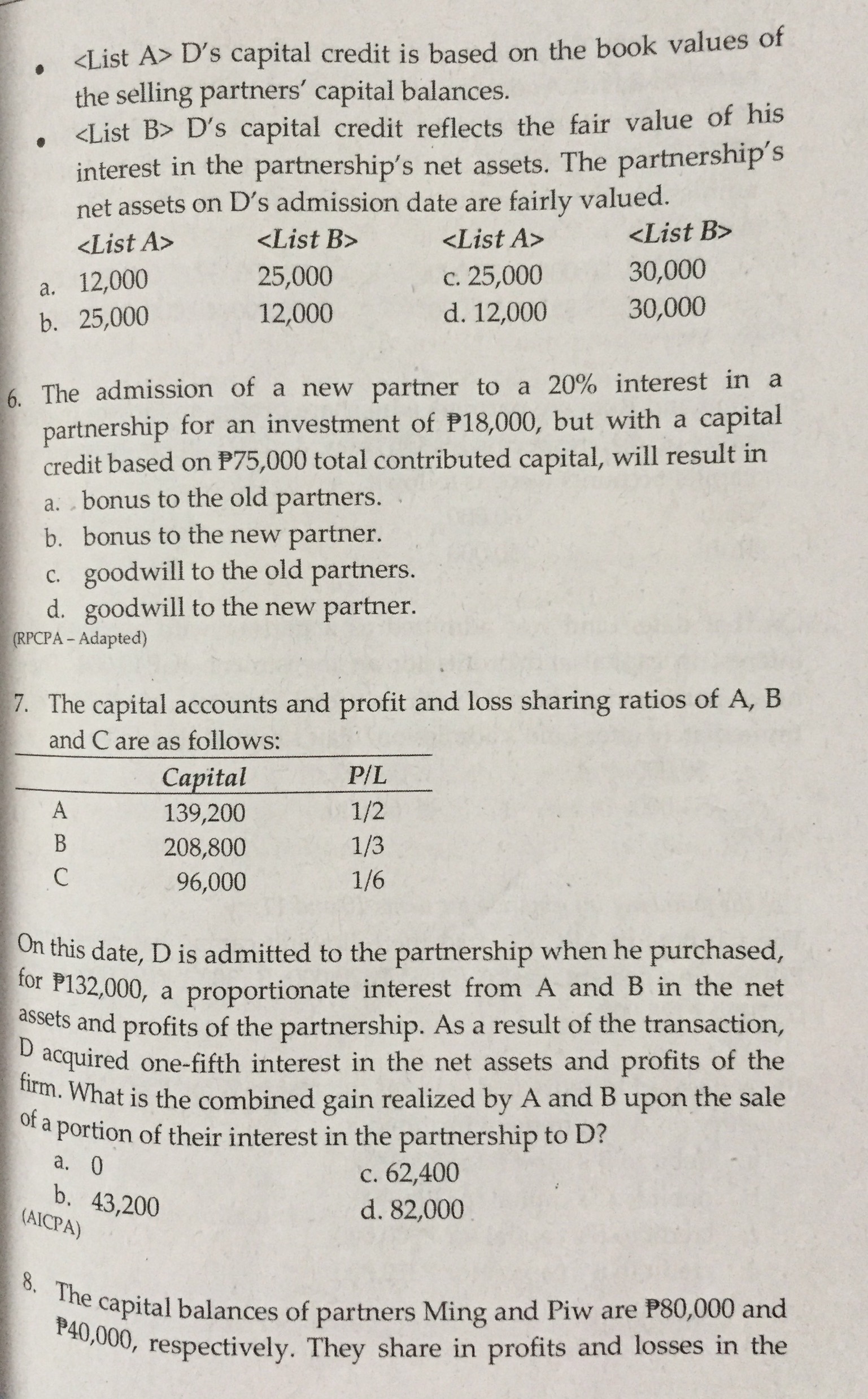 Ming, Piw and Andre are: a. 50,000, 50,000 & 50,000. c. 68,000,