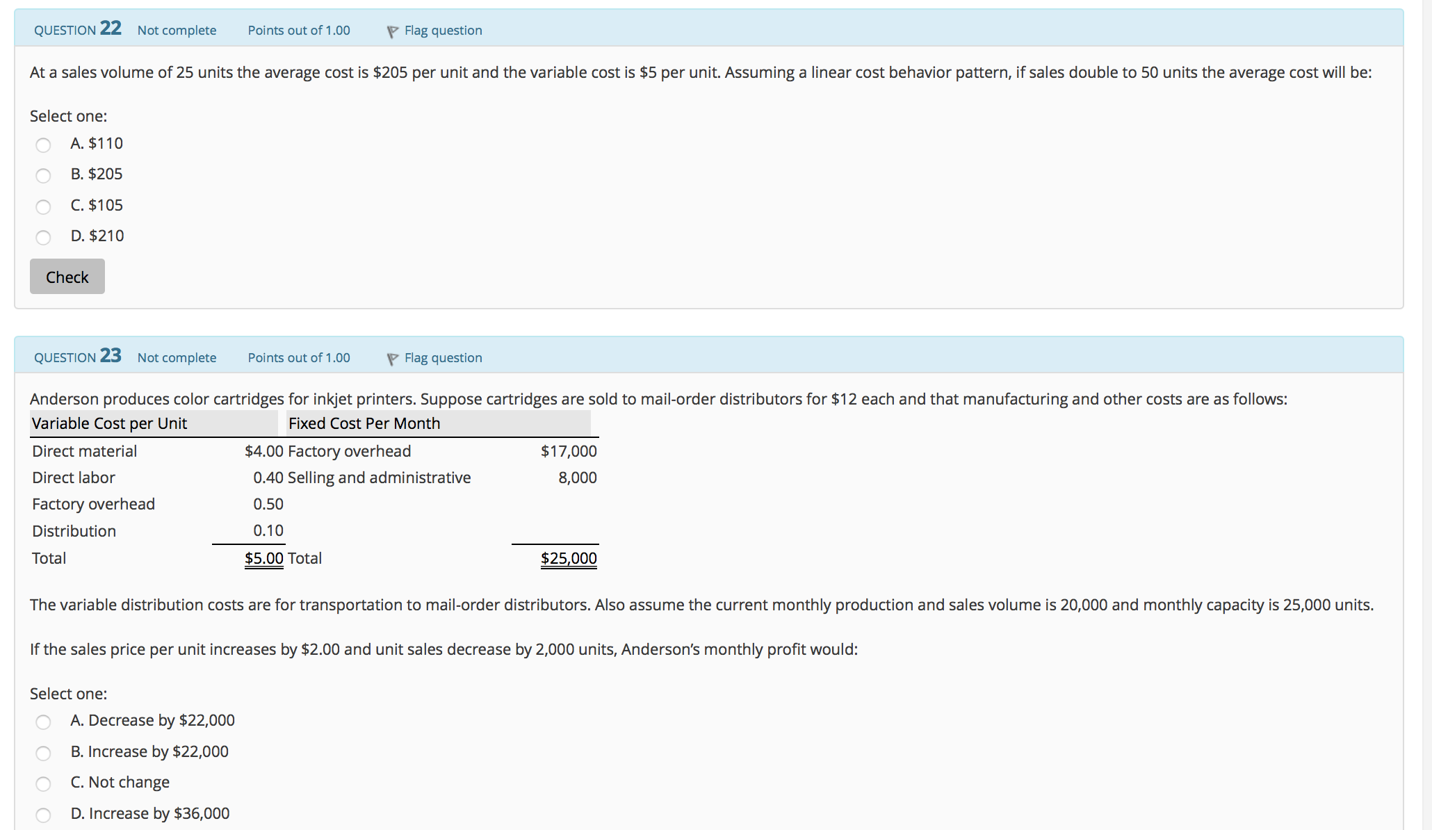 Hello! Can you please help me answer these questions? Thanks! QUESTION 22