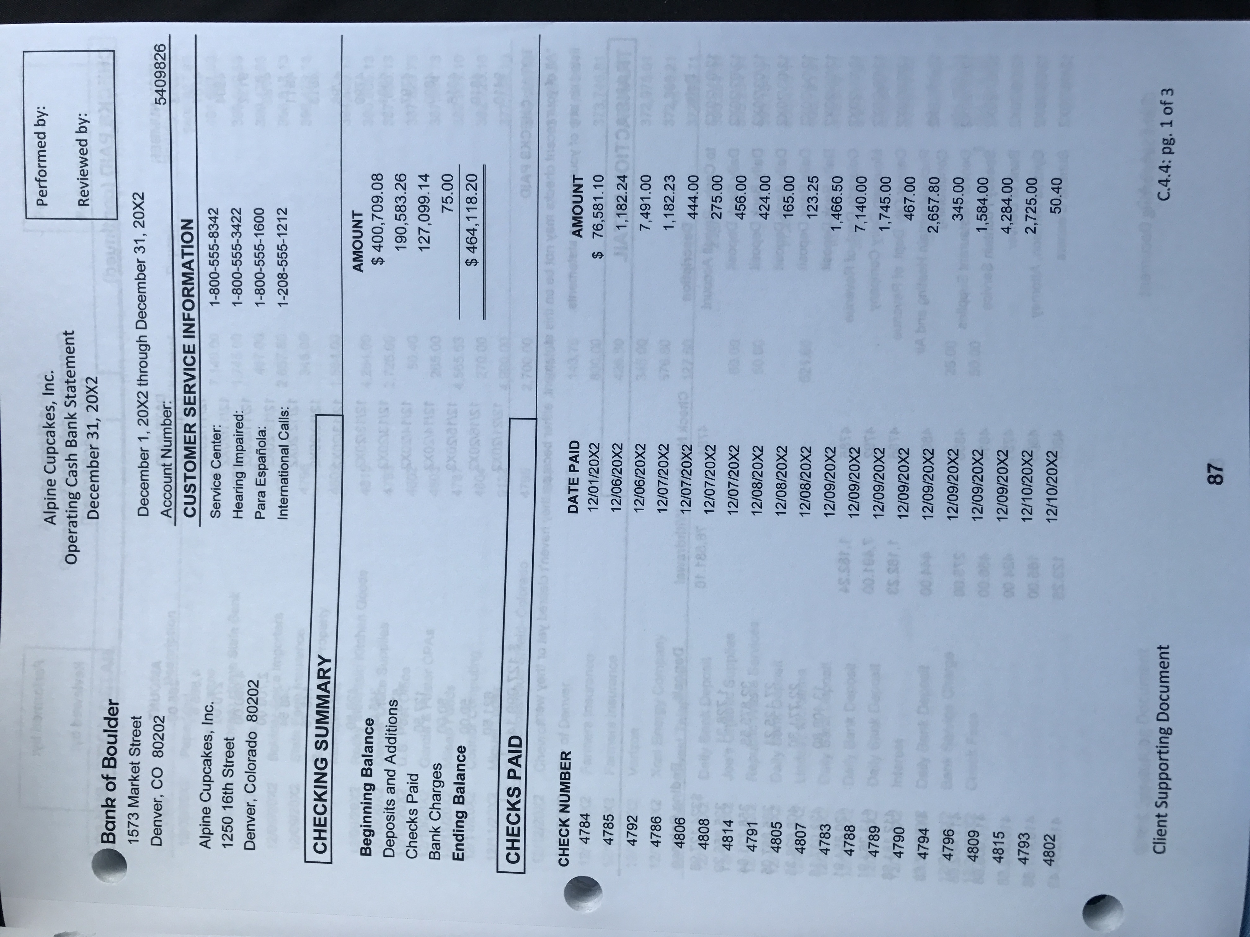 Review in detail the cash confirmation and bank reconciliation substantive audit program