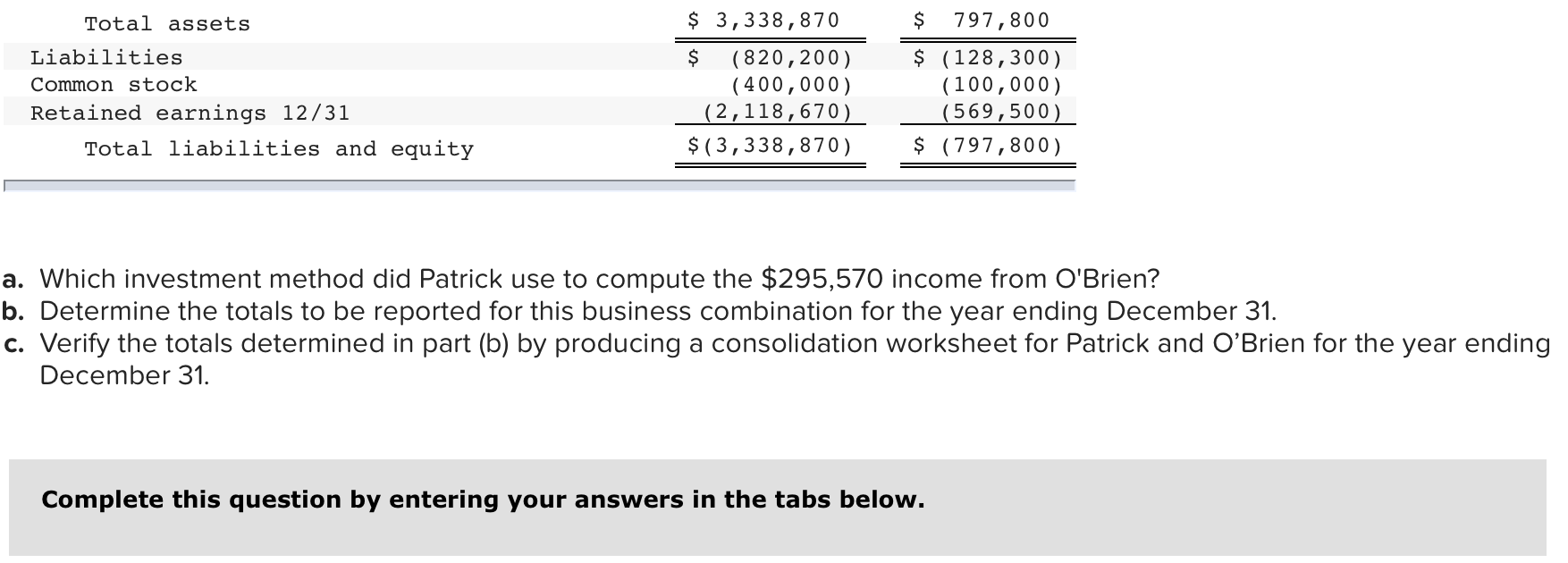 100 percent of O'Brien Company's outstanding common stock on January 1, for