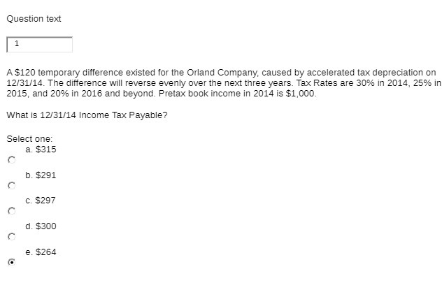 , caused by accelerated tax depreciation on 12/31/14 . The difference will