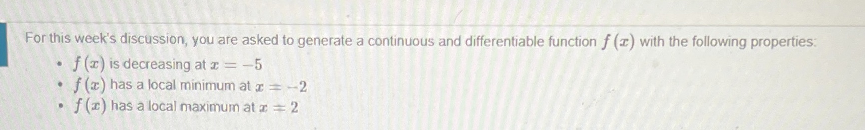Help please For this week's discussion, you are asked to generate a