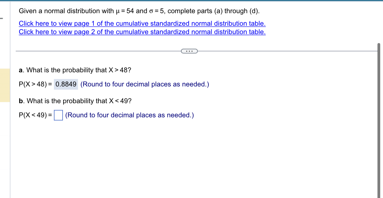 distribution table. a. What is the probability that Z is less than