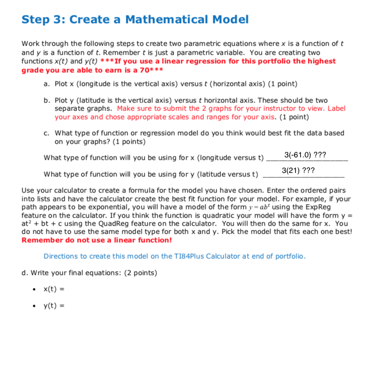 events. Parametric equations can be used to graph the path of an