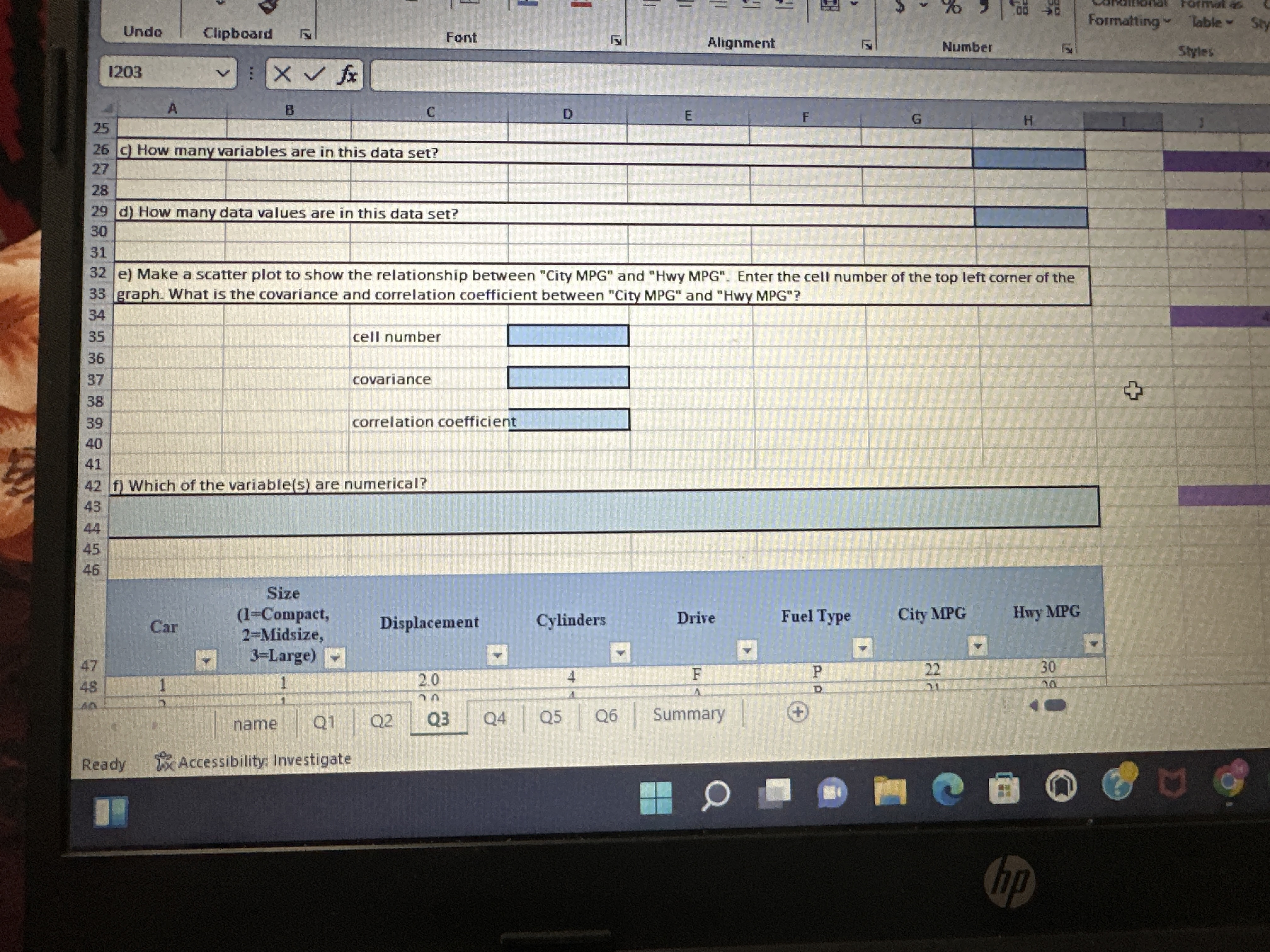  Formatting " Table ~ Sty Undo Clipboard Font Alignment Number Styles