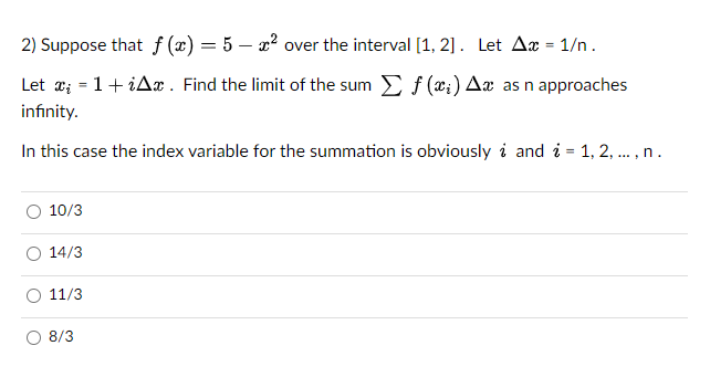 2) Suppose that f (x) = 5 - c' over the