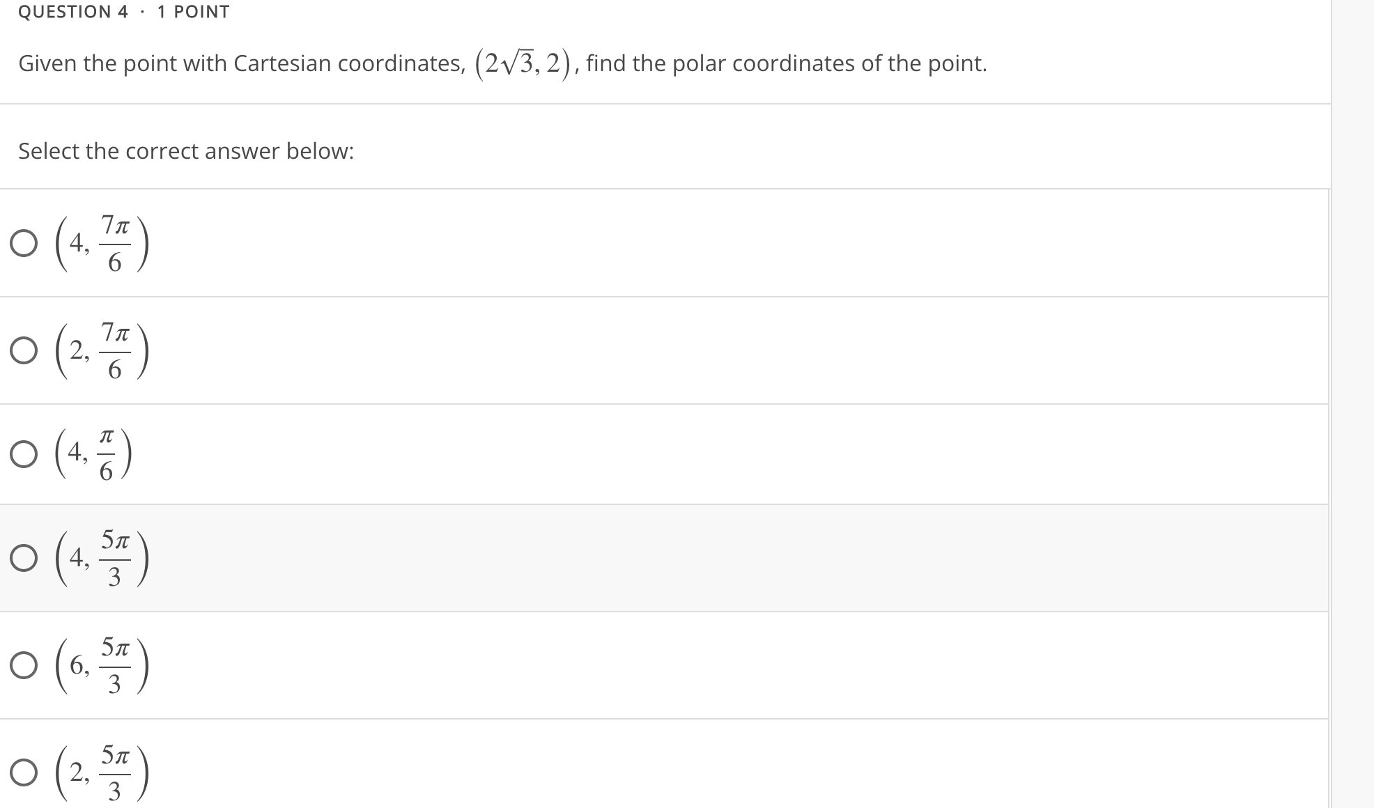 answer below: II FEEDBACK QUESTION 7 V 1 POINT Convert the given
