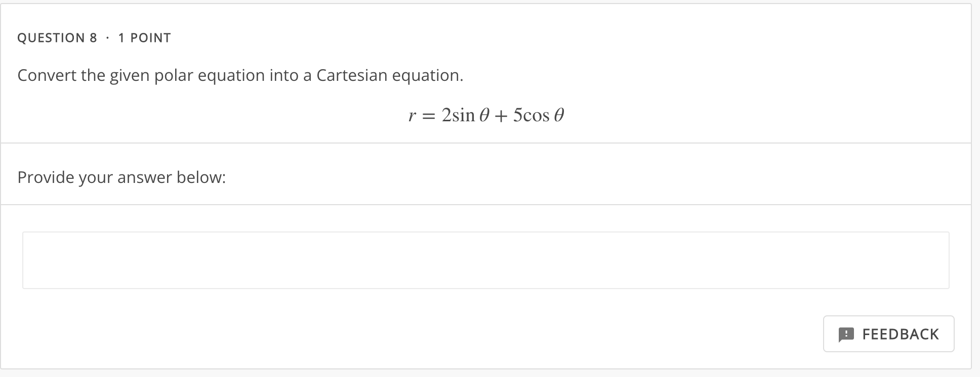your answer below: I. FEEDBACK QUESTION 9 - 2 POINTS 1111' Which