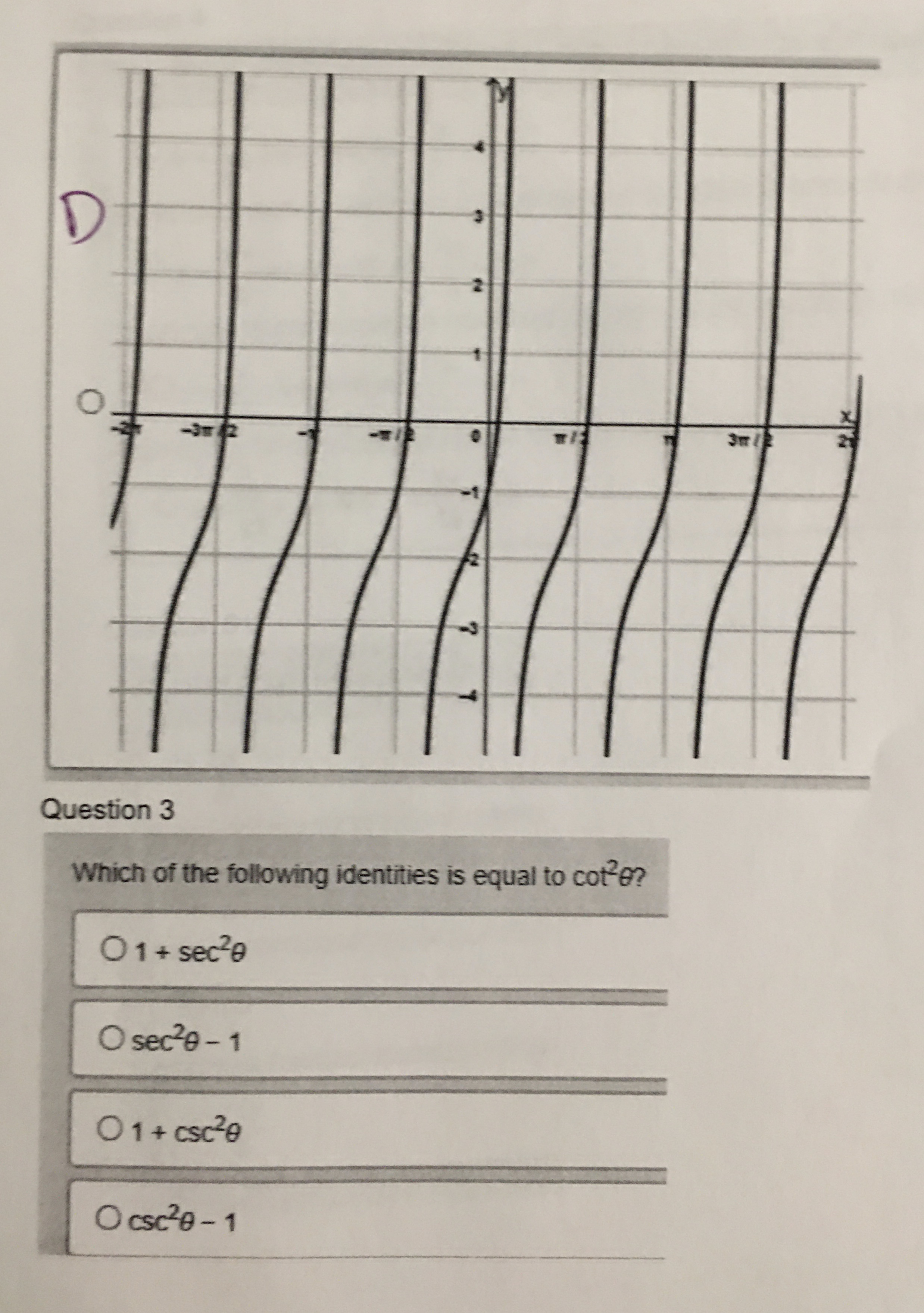 Of(x) = coc= Of(x) = csc 2x - Of ( x) =