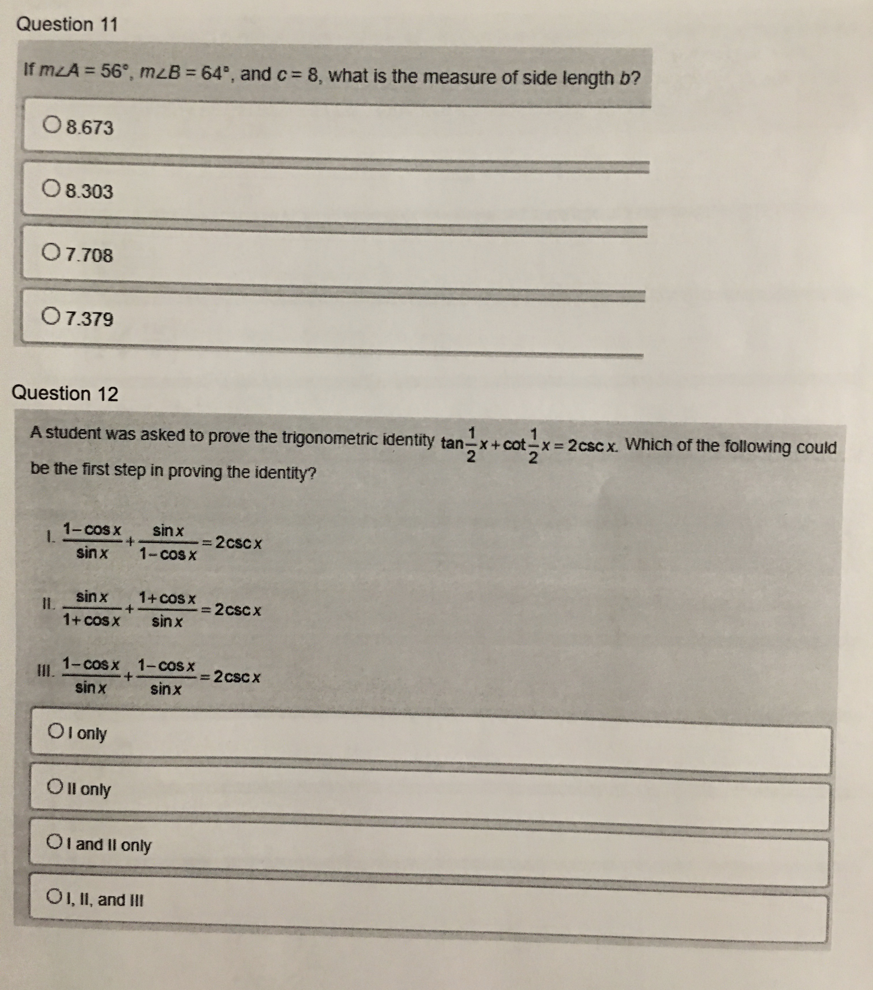 7x 9x 11x 4 '4'4'4Question 9 What are the solutions to the
