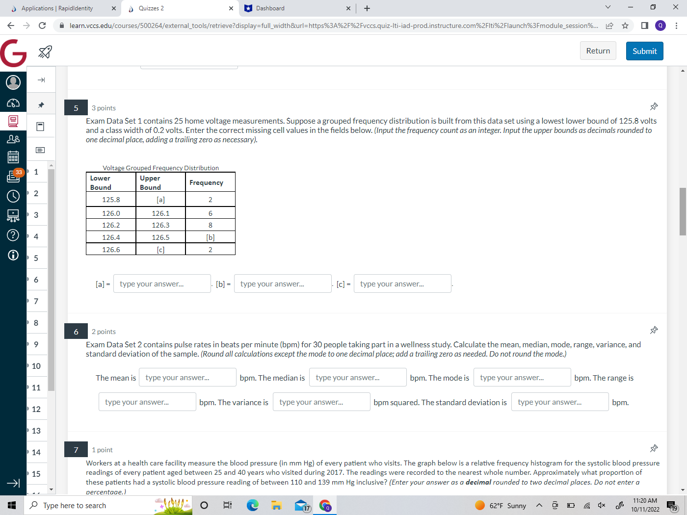 software package. Instructions This test contains both multiple choice and fill-in-the-blank questions.