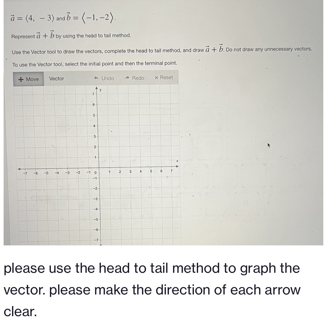  a = (4, - 3) and b= (-1, -2). Represent a
