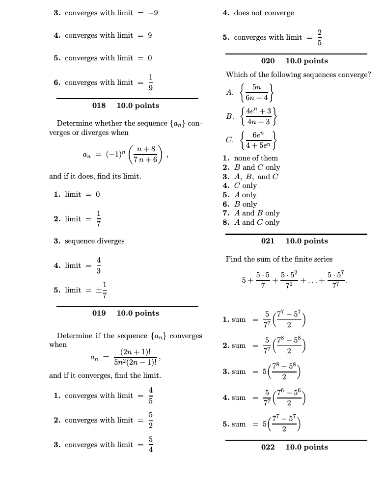 18 , 19 , 20 , 22 ( just need a brief