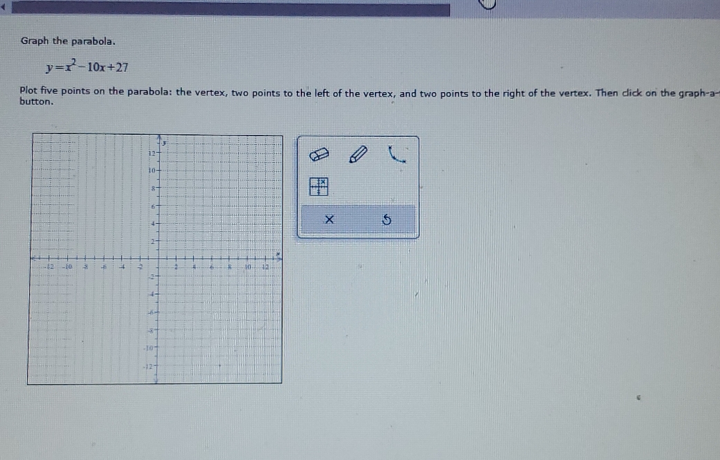 the vertex, two points to the left of the vertex, and two