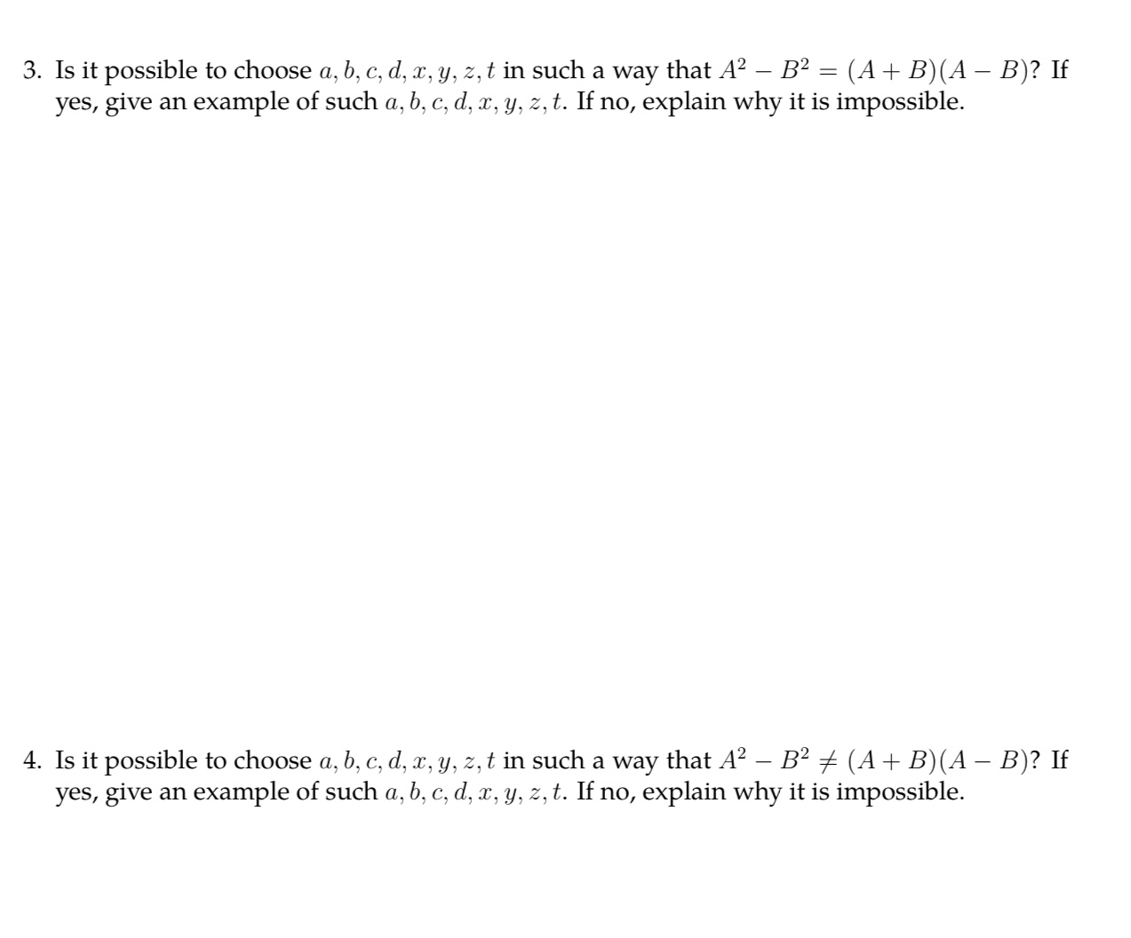 c, d, 1:, y, z, t in such a way that A2
