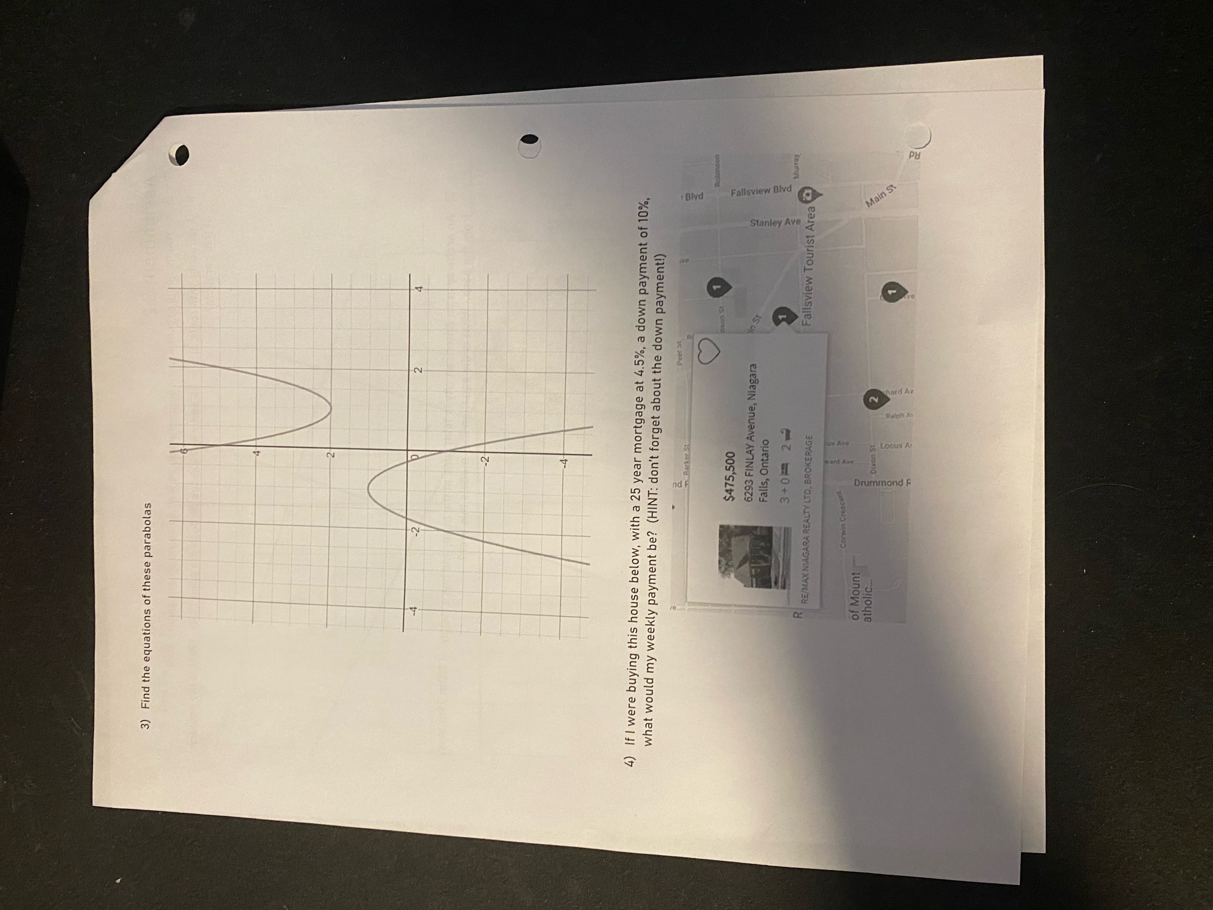 (2,8). What is the equation of this parabola? 2) An archway in