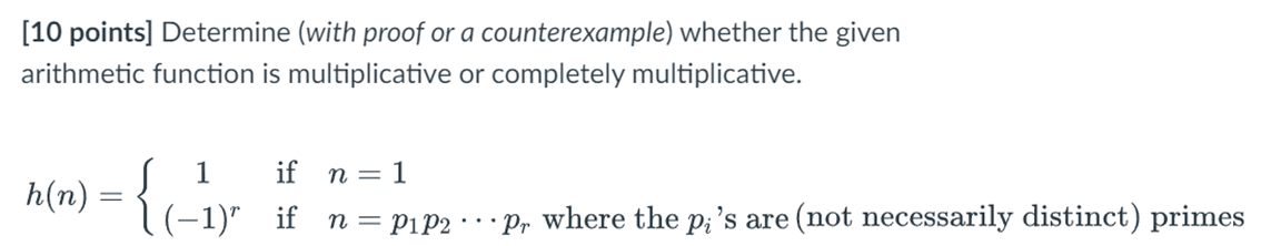  [10 points] Determine (with proof or a counterexample) whether the given