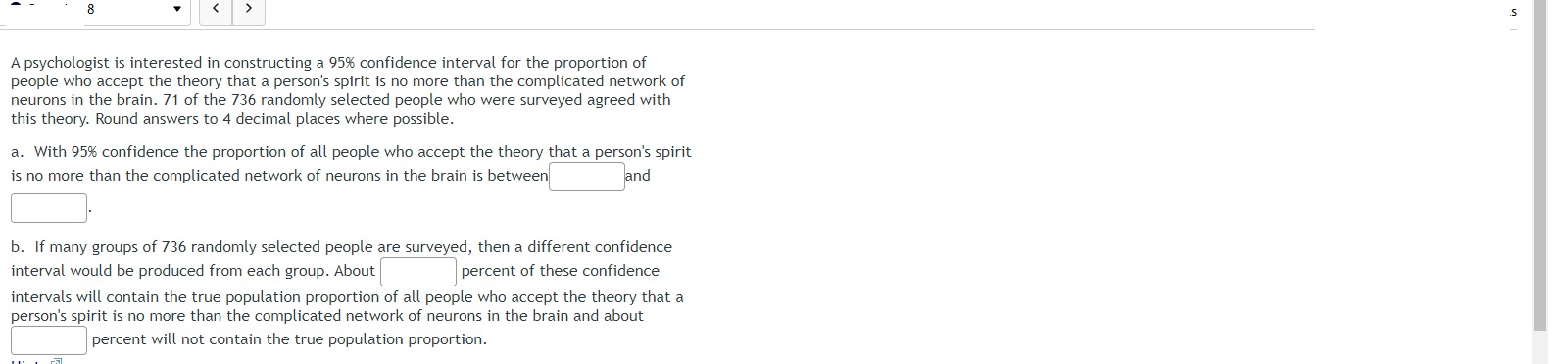 the proportion of people who accept the theory that a person's spirit