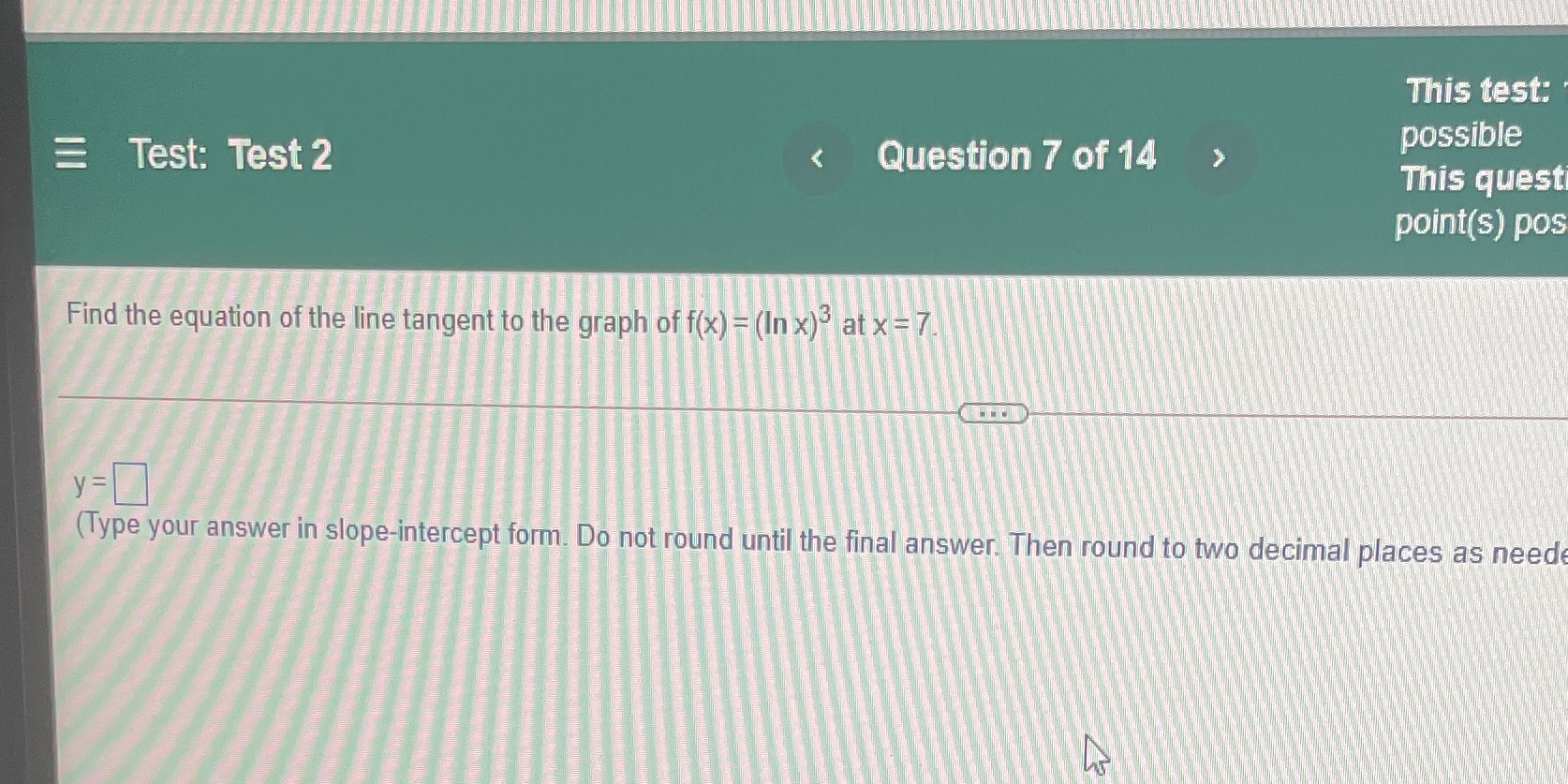  This test: Test: Test 2 possible This quest point(s) pos Find