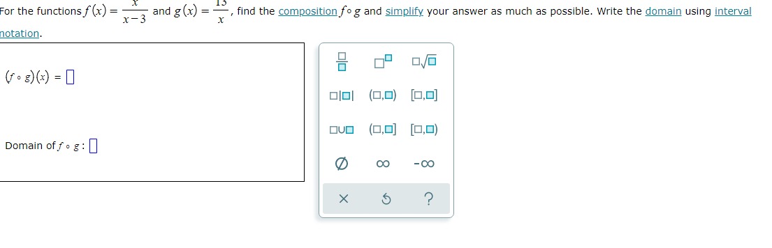 - 3 and g (x) : , find the composition fog and