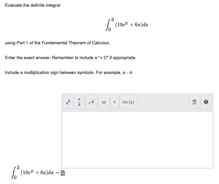 Answer I came with doesn't seem correct Evaluate the definite integral (10et