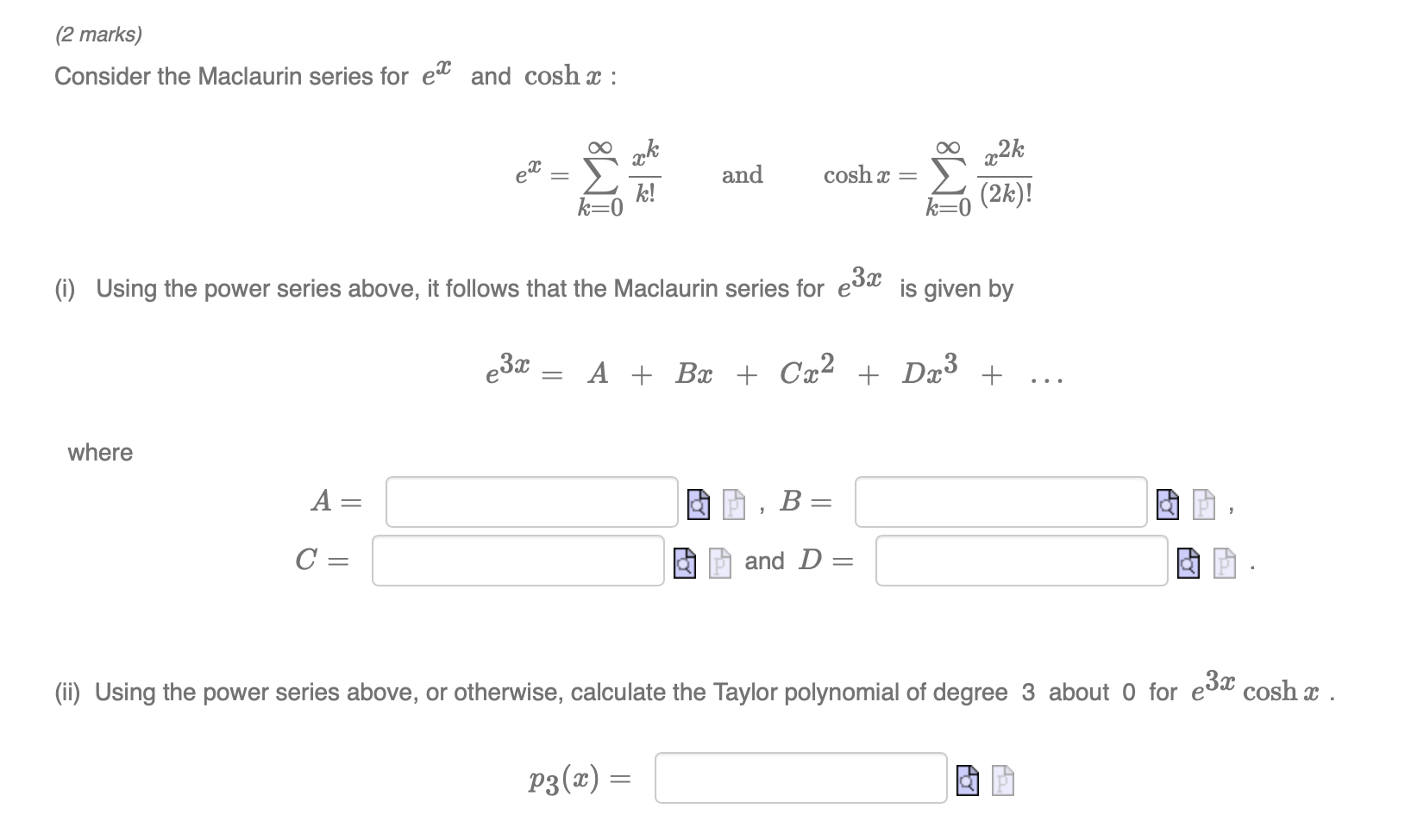 I need a help to solve these four calculus questions.1. (2 marks)