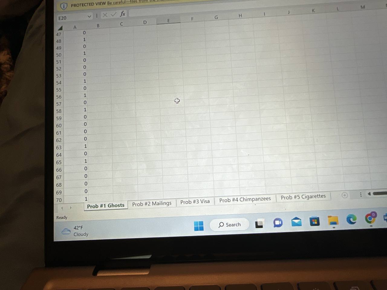 all your statistical methods (R/C Applet, Excel/Sheets, etc.) and explain your conclusion