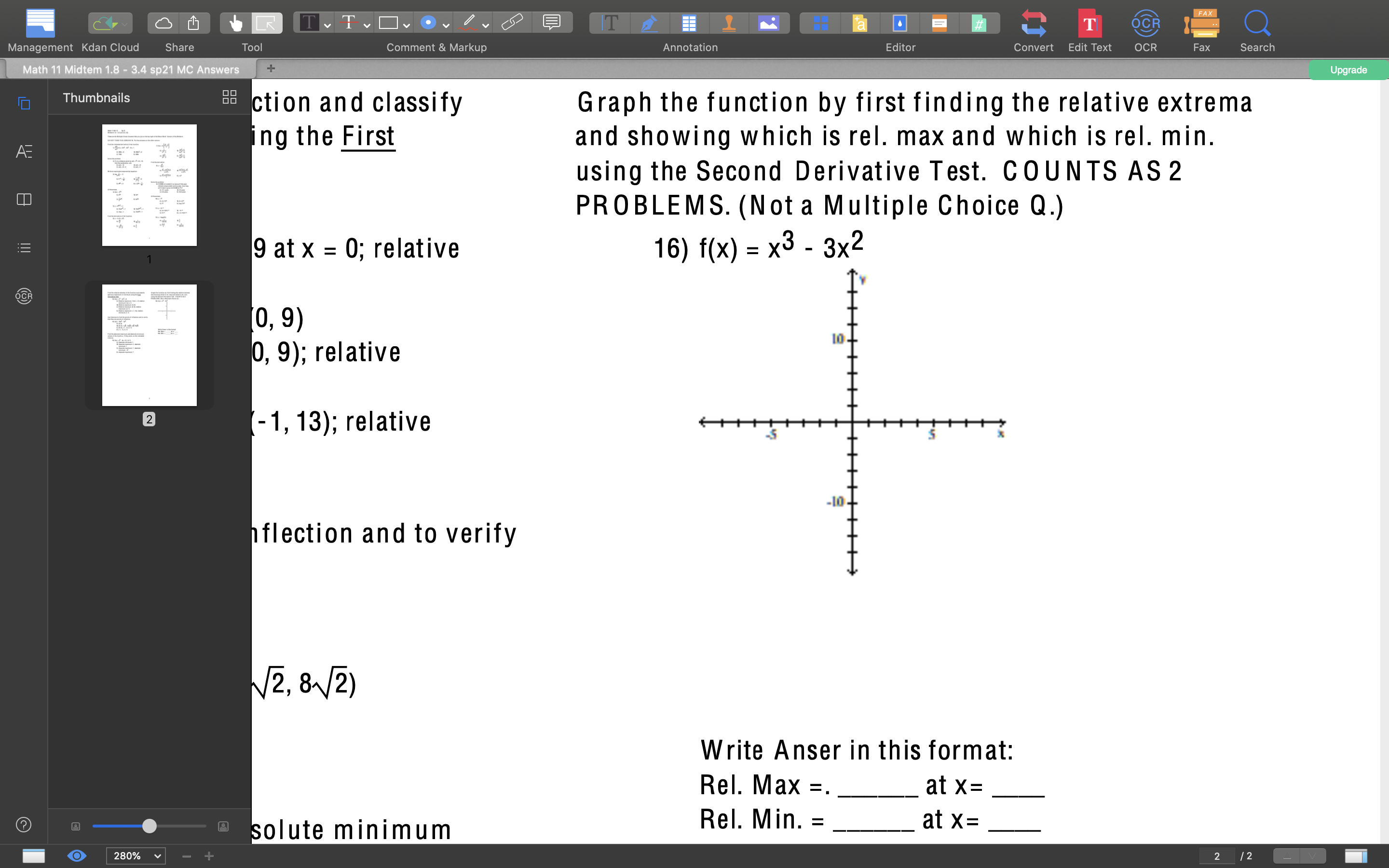 Annotation Editor Convert Edit Text OCR Fax Search Math 11 Midtem 1.8