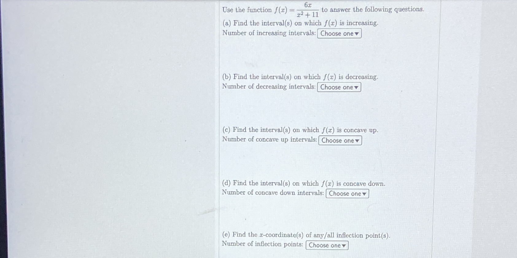  Use the function f (I) - 24 11 to answer the
