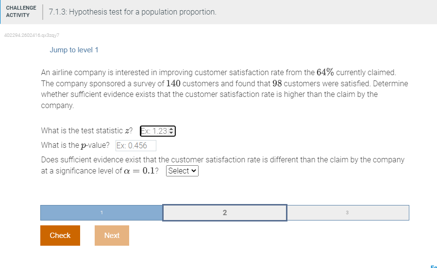 WEE I 7.1.3: Hypothesis test for a population proportion. 13:29.1 CECE1'