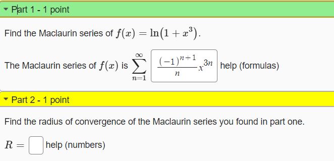 2 - 1 point Find the radius of convergence, R, of the
