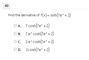 -Sech*1()+0 OD. _sech (2x)+C 4\f44 Select the correct answer. Find the area