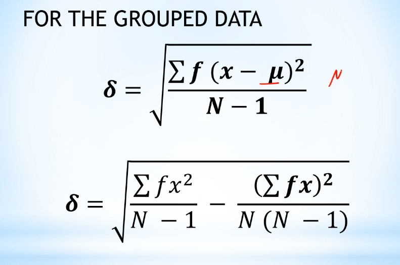  FOR THE GROUPED DATA Ef (x - 1)2 N = N-