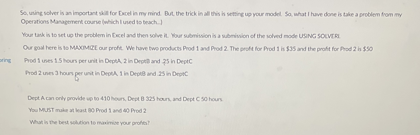 So, using solver is an important skill for Excel in my