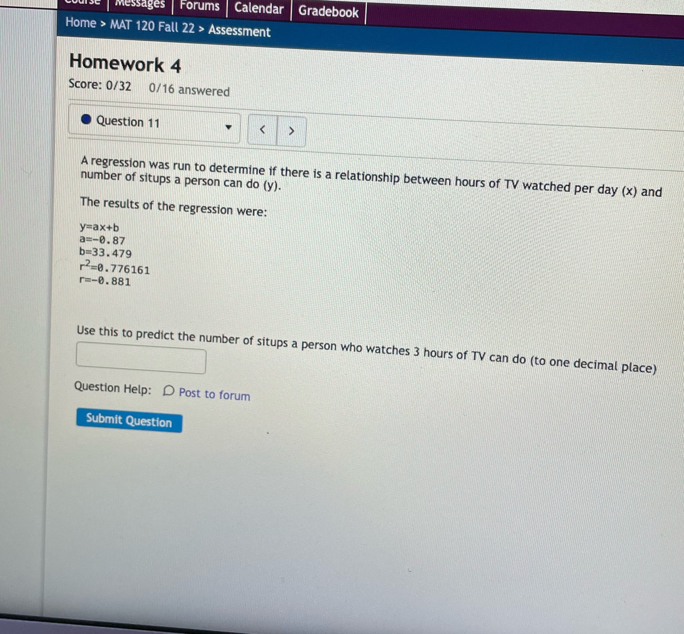 | messages | Forums | Calendar | Gradebook Home > MAT