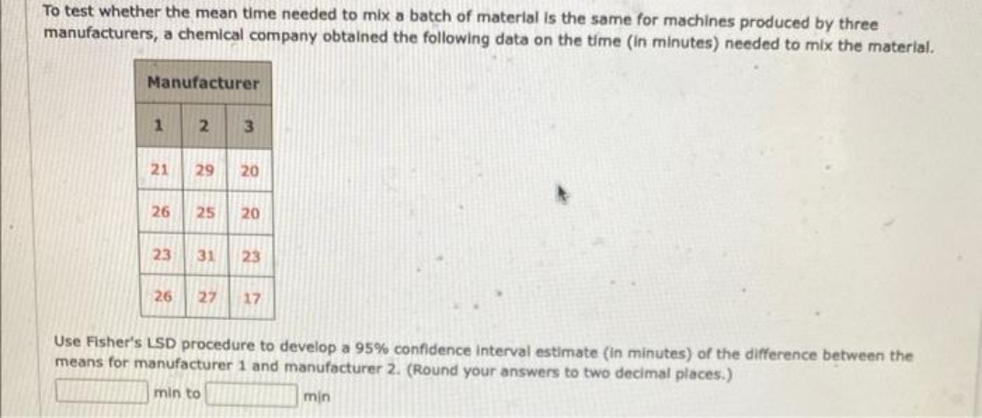 need perfect answer with correct steps To test whether the mean time