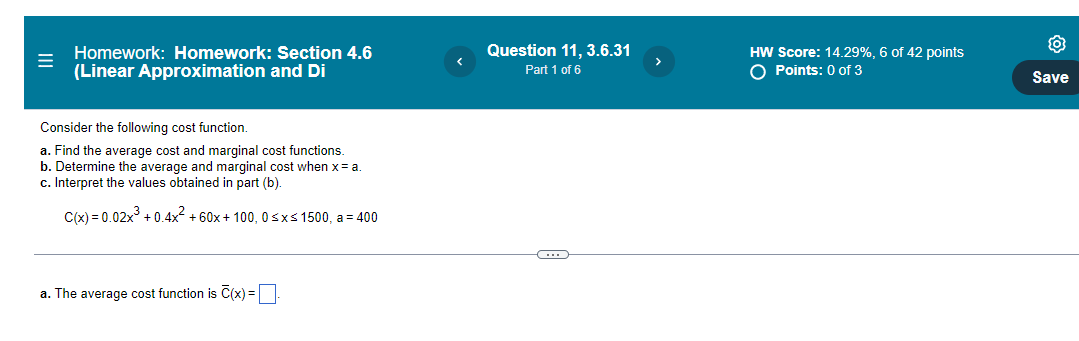 functiom Question 12, *2.7.15 HW score: 14.29%, 6 Of 42 points O
