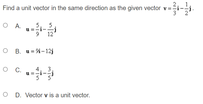 are orthogonal because the clot product is equal to zero. Vectors u