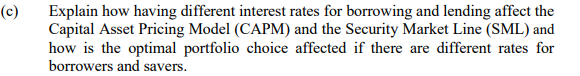 affect the Capital Asset Pricing Model (CAPM) and the Security Market Line