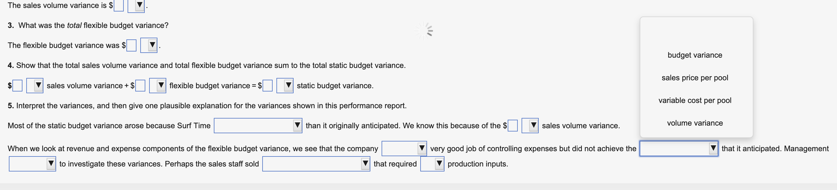 (U). Then, answer the following questions: 1. What was the total static