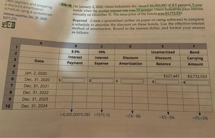 Interest expense, Dec. 31, 2020 $377,255 E15-10 On January 2, 2020, Omni
