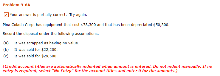 the disposal under the following assumptions. (a) It was scrapped as having